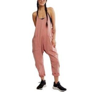 Free People Women's Petal Hot Shot Onesie Overalls With Front Pockets Relaxed Fi